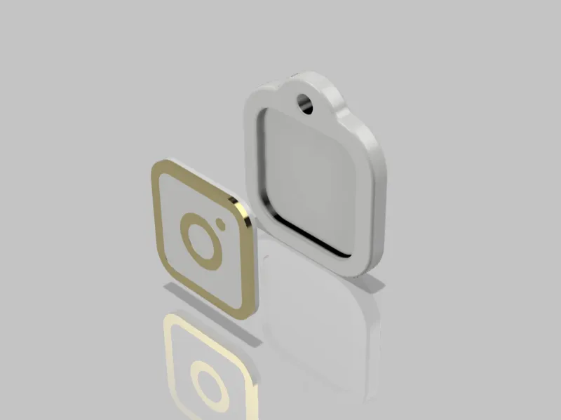 Instagram Keychain with NFC tag cutout