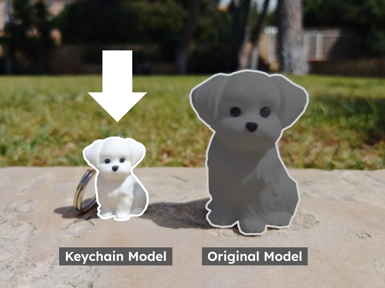 Little Maltese Dog - Keychain Edition view 3