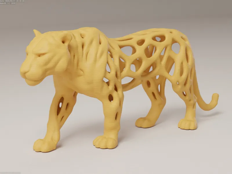 Voronoi Tiger – Modern Geometric Tiger Sculpture