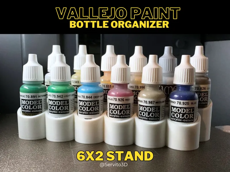 Vallejo Paint Bottle Organizer – 6x2 Stand