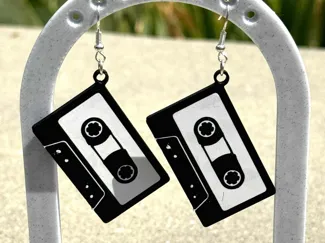 Cassette tape earrings