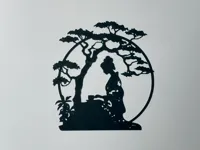 Silhouette murale geisha à la théière — photo 3