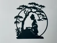 Silhouette murale geisha à la théière — photo 1