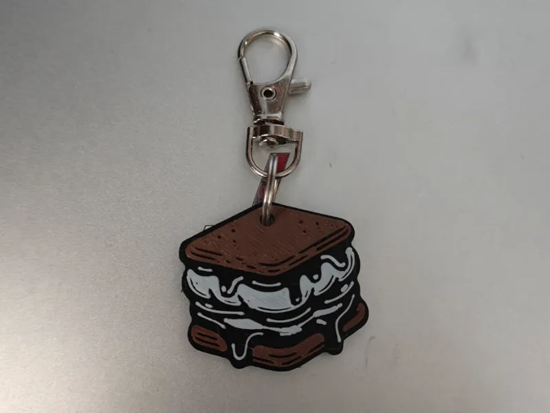 2 sided Smores Keychain Bag tag