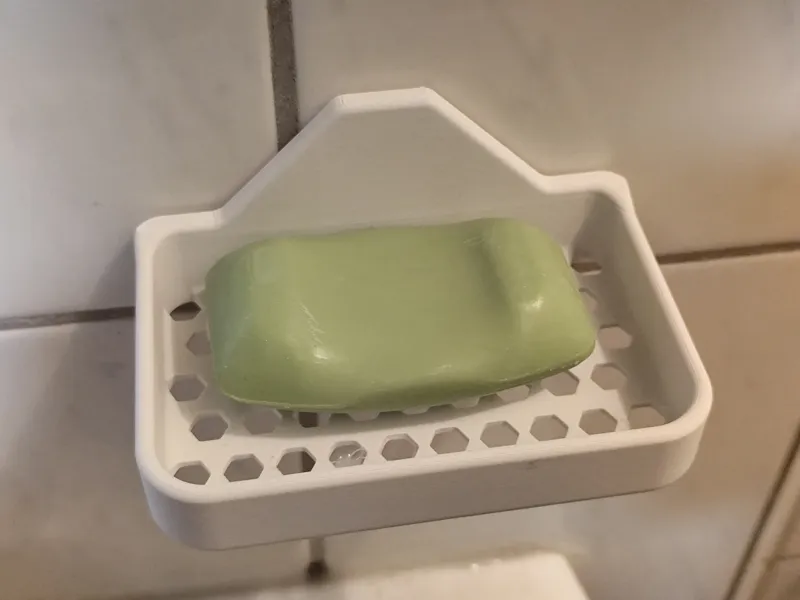 Soap dish using tesa powerstrip