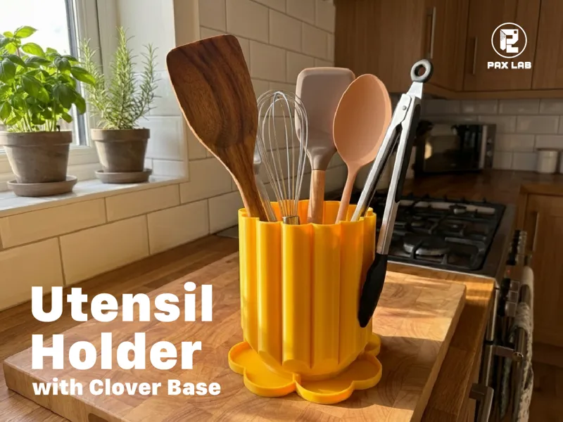 Utensil Holder with clover Base