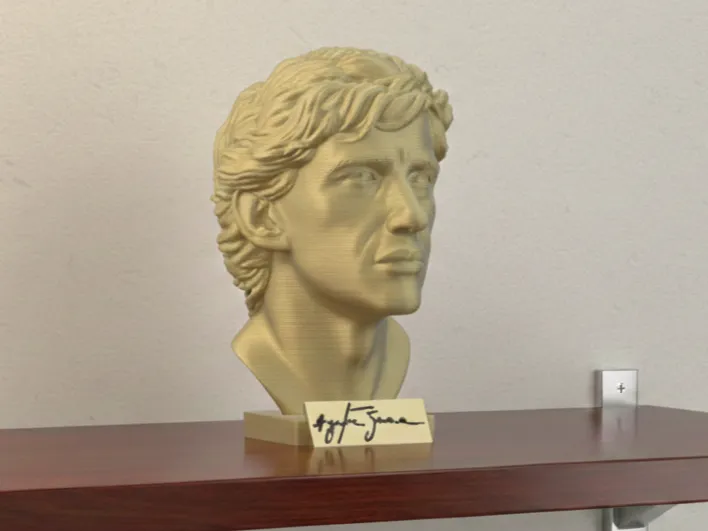 Ayrton Senna bust with autograph
