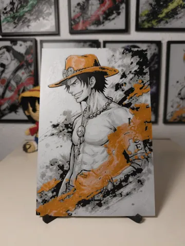 Cuadro decorativo en 3D: ACE – One Piece | Arte de pared 3D Hueforge — vista de referencia 2