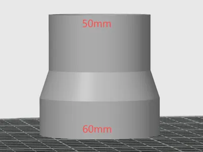 60mm to 50mm exhaust duct reducer