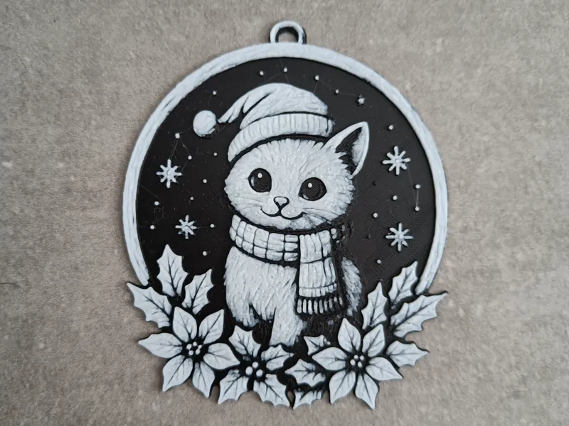 Cute cat Christmas ornament