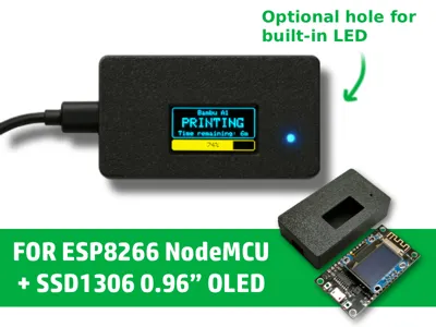 Compact NodeMCU ESP8266 + 0.96" OLED SSD1306 Case