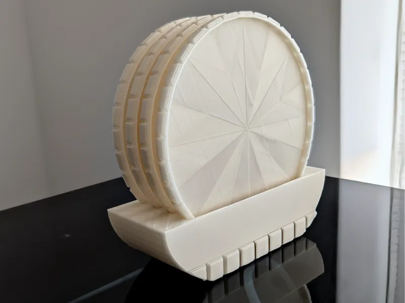 Square pattern coasters and holder