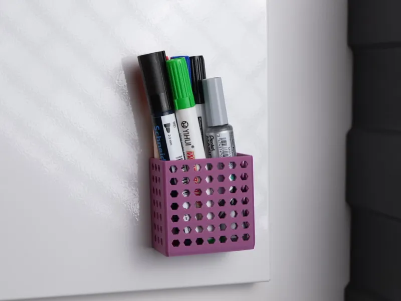 Hex-Grid Magnetic Whiteboard Marker Holder