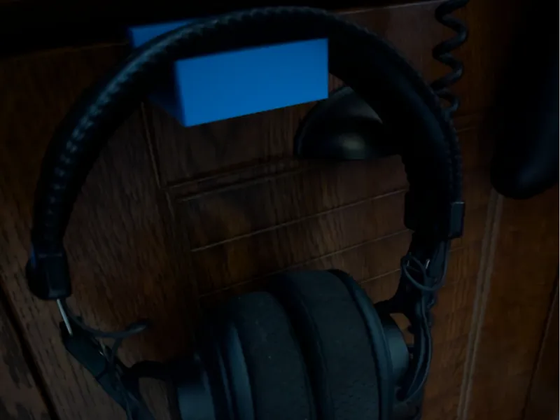 Desk Cabinet Door Headphone Holder