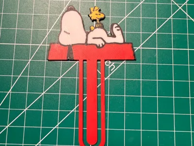 Snoopy and Woodstock on Dog House Bookmark