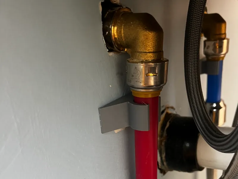 PEX pipe command strip mount 