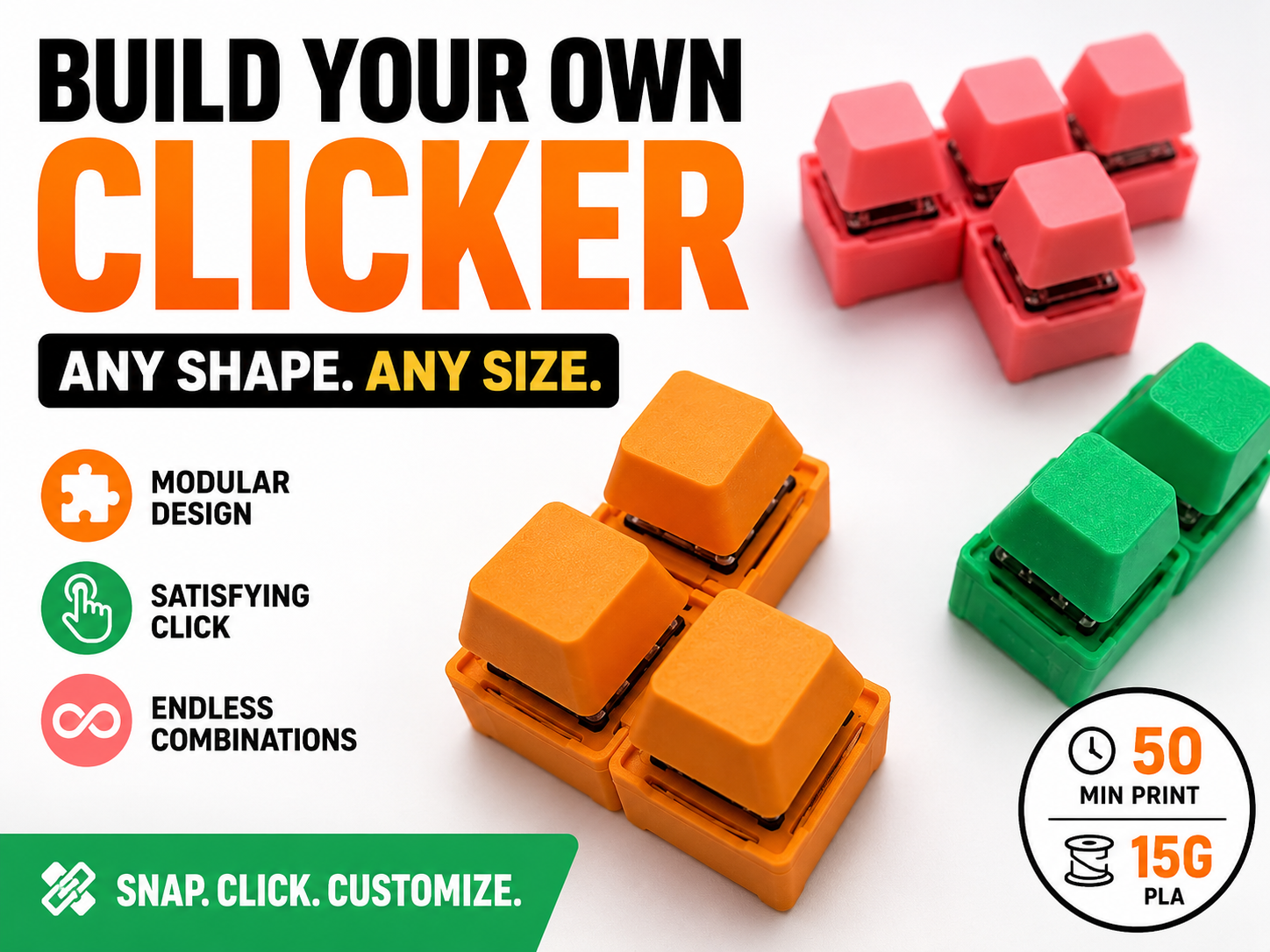 Modular Keyboard Switch Clicker | Build Any Shape