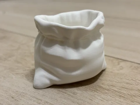Soft Bag Vase – 3D Printed Fabric-Effect Sack view 3