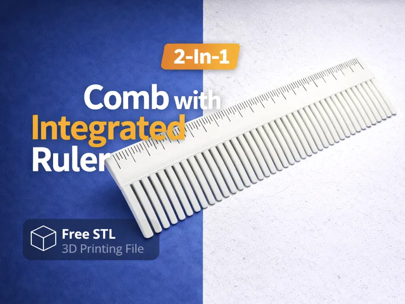 2In1 Comb with Built-In Ruler