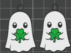Lucky Ghost Charm / Earring – Multi-Color Print
