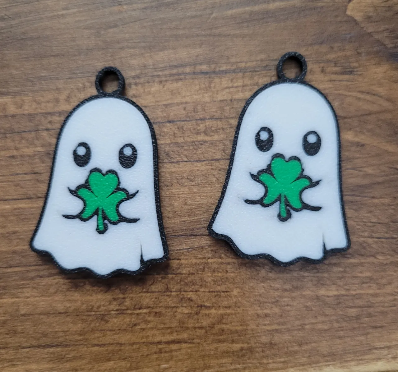 Lucky Ghost Charm / Earring – Multi-Color Print view 2