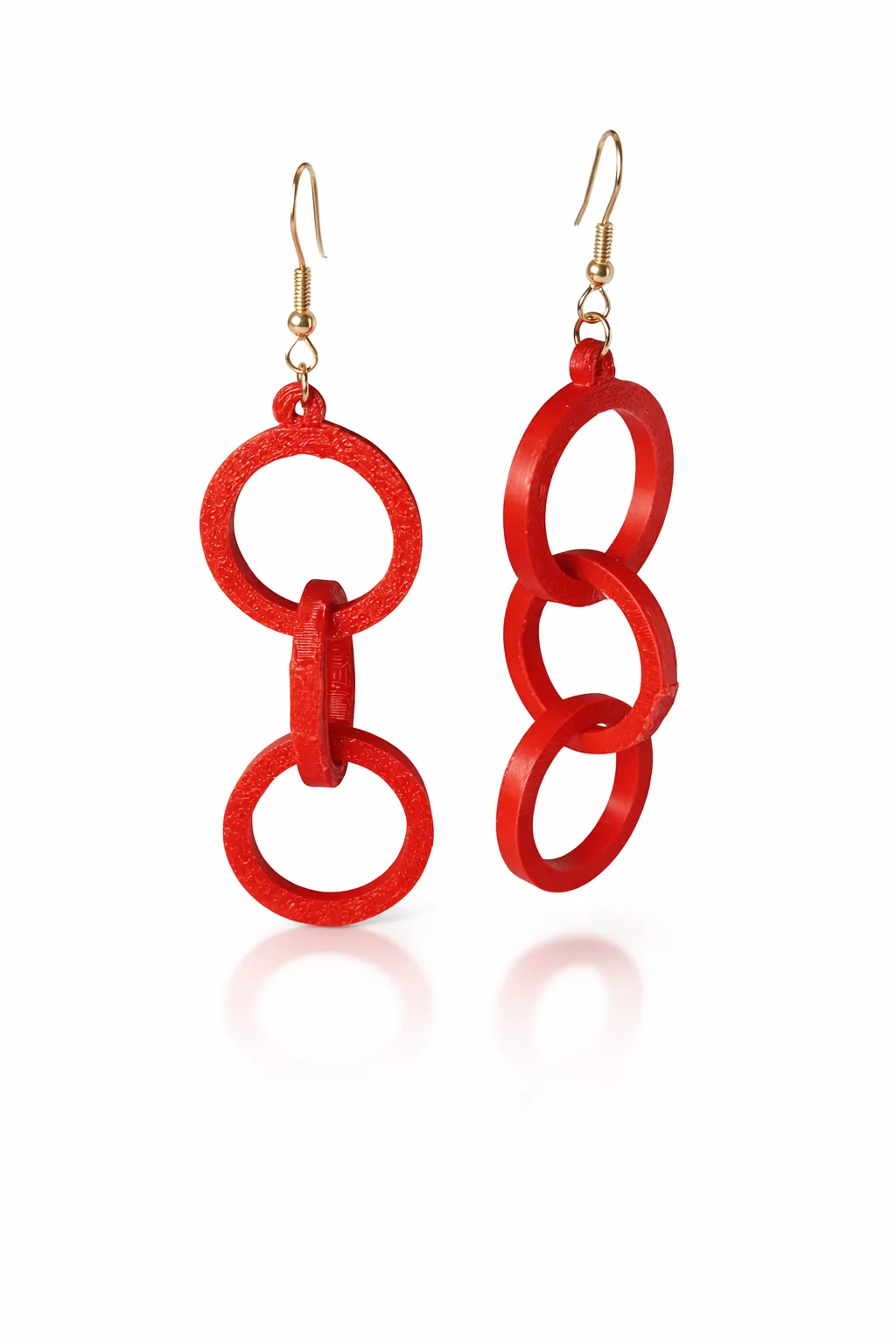 Pendientes encadenados de circulos y cuadrados view 4