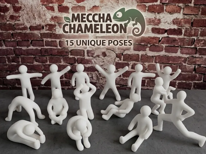 Meccha Chameleon Characters - 15 Unique Poses