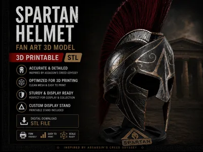 Spartan Helmet with Custom Display Stand