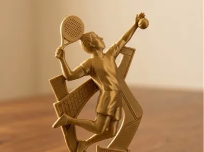 Padel trophy in action
