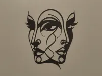 Déco murale deux visages de femme — photo 2