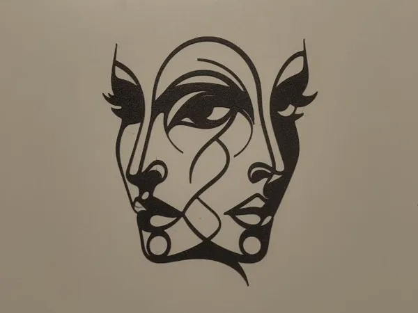 Déco murale deux visages de femme