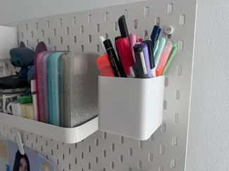 CAJA PARA COLGAR sistema de clips en T de Skadis 