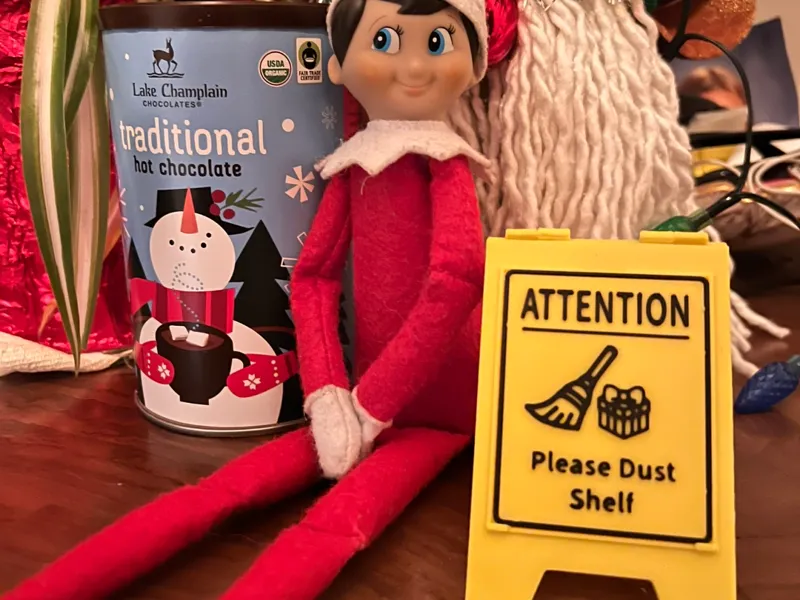 Elf Sized Sign- Please Dust Shelf