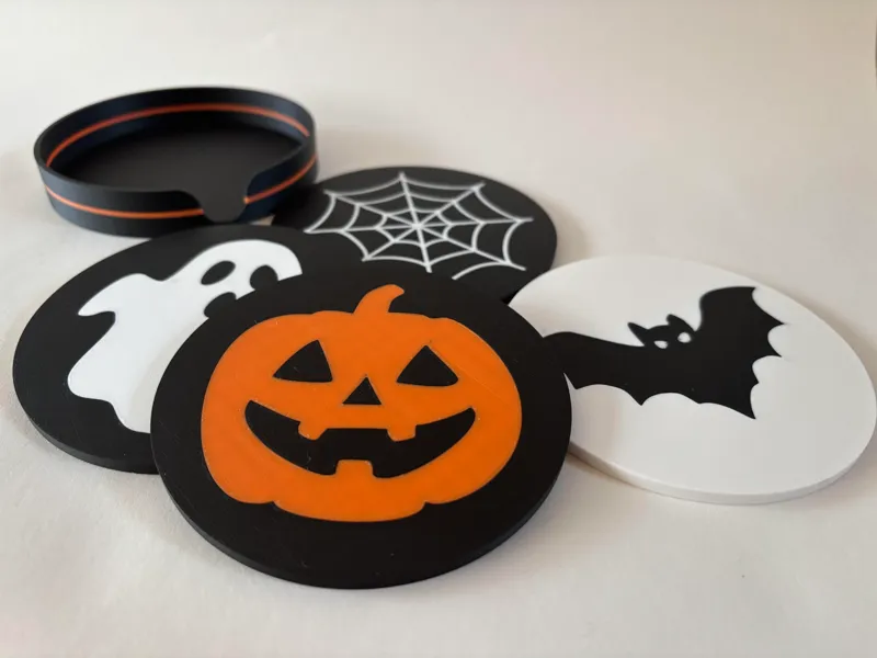 Halloween coasters with holder
