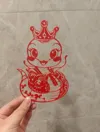 Window Lattice Paper-Cut - Crowned Serpent Reverse