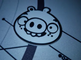Bad Piggies pig keychain