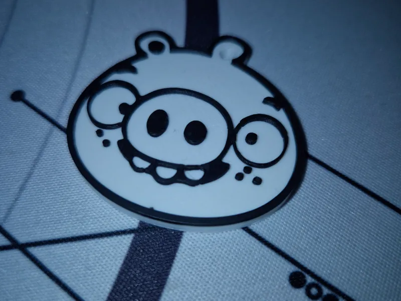 Bad Piggies pig keychain
