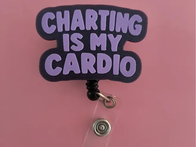 Charting is my cardio Badge Reel Topper