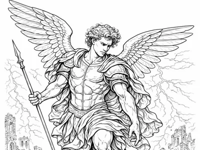 Archangel Michael vs. Demon High Detail Wall Art 