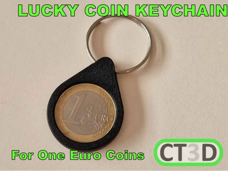 Lucky One Euro Coin KeyChain
