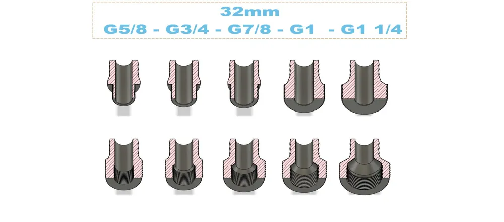 Hose Adapters 32mm with internal thread G 7/8 - Free 3D Print Model ...