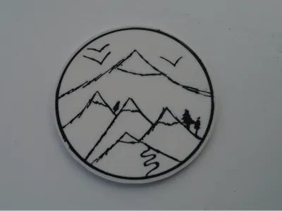 mountain cup coaster