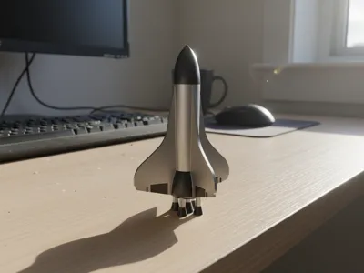 Space Dream: 3D Rocket Figurine 