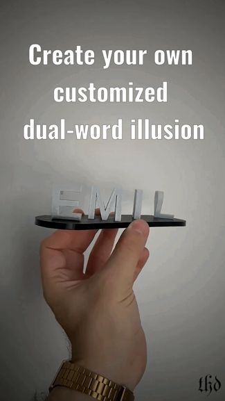 Personalisierte Wort-Illusion – 2 Namen anpassbar
