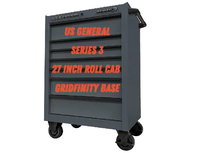 US General Series3 27 Inch RollCab Gridfinity Base