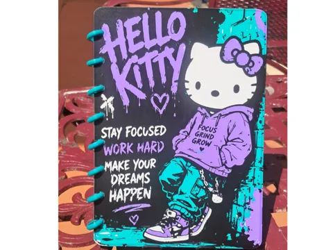 Tapa o cubierta: Urban Hello Kitty A5 Notebook Cover — referencia de MakerWorld