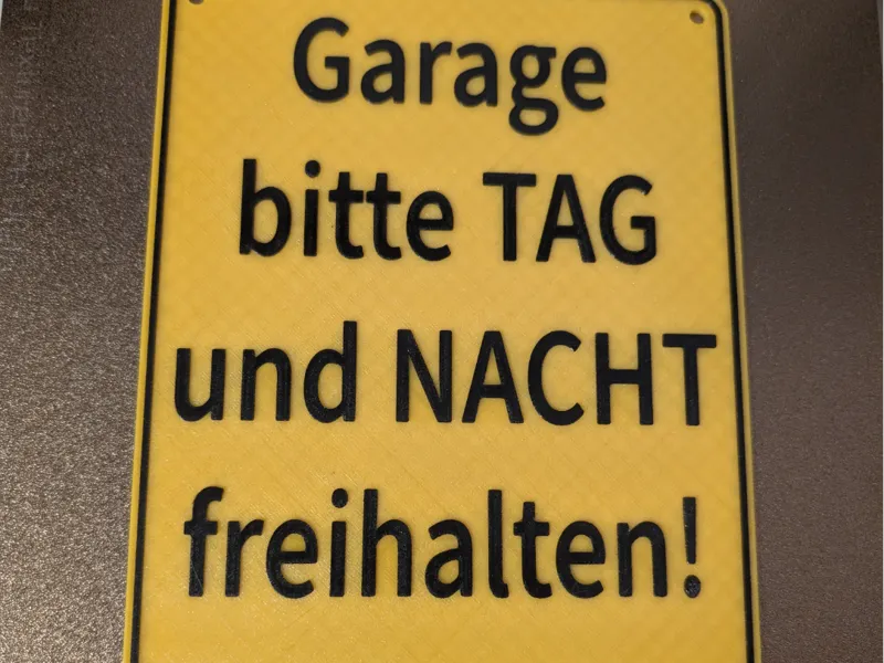 Schild "Garage freihalten"