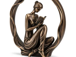 woman reading book