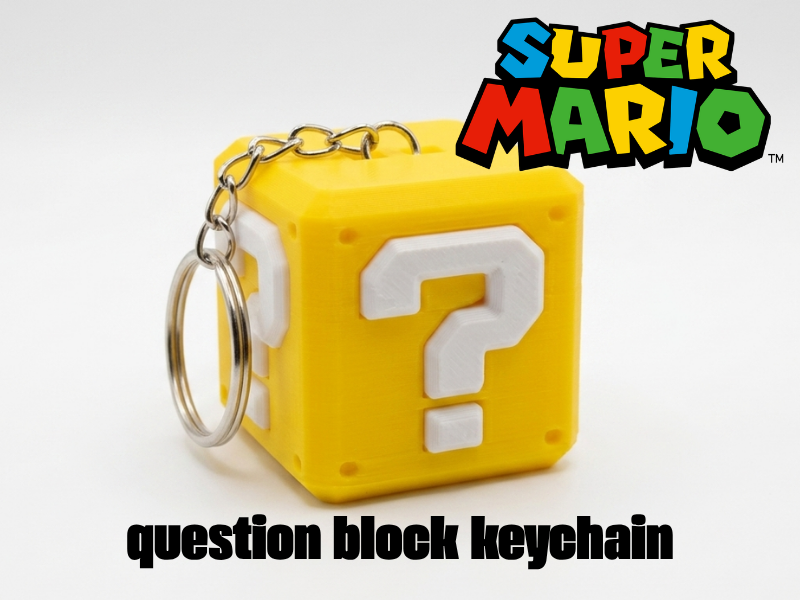 Super Mario question block keychain