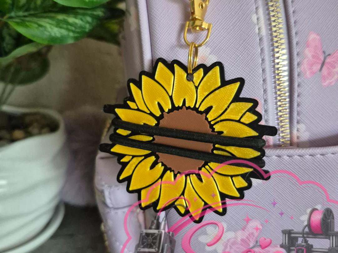 Sunflower Hair Tie Holder Keychain - 1